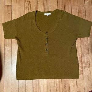 NWOT Madewell Olive Green Short Sleeve Sweater